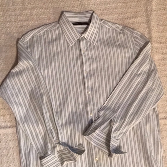 Perry Ellis Striped Long Sleeve Dress Shirt - Picture 3 of 4