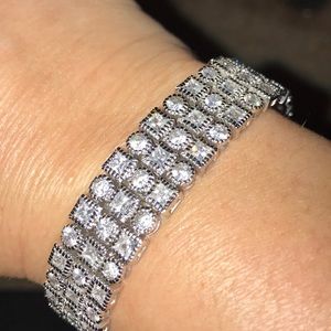 Solid sterling CZ tennis bracelet