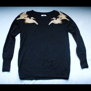 Altuzarra Gold Crane Black Sweater