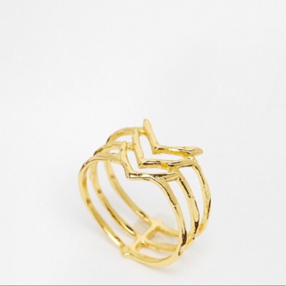🔴Gorjana gold plated chevron ring size 6