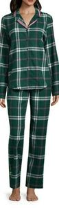 Liz Claiborne Notch Collar Flannel Pant Pajama Set