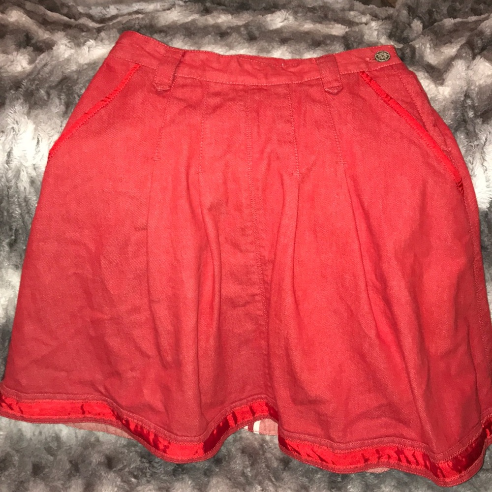London Jean red denim skirt. Size 2