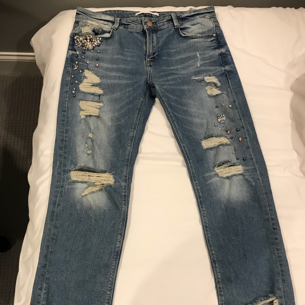 ♦️ Zara jeans with jewels