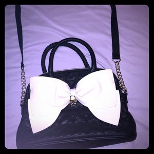 Betsey Johnson Bow Heart Lock dome bag.