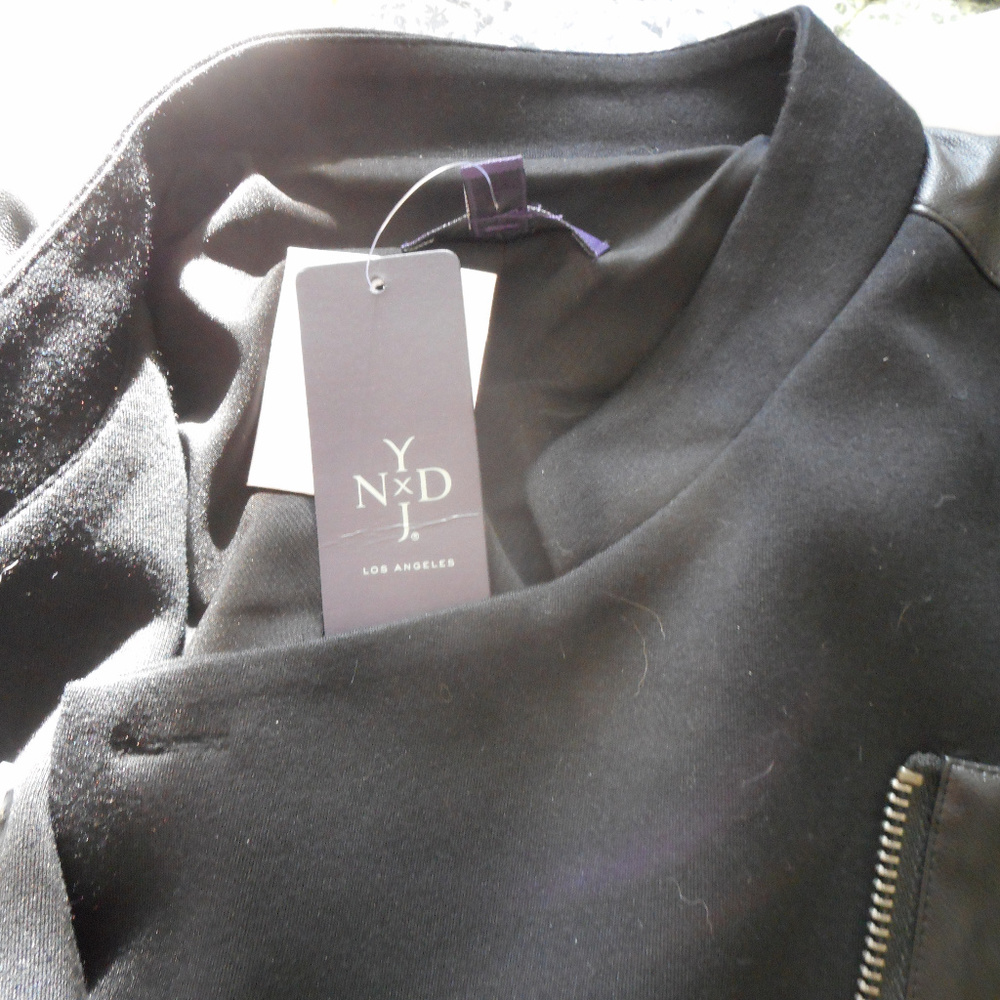 NWT-NYDJ moto style jacket with silver zippers - Picture 5 of 6