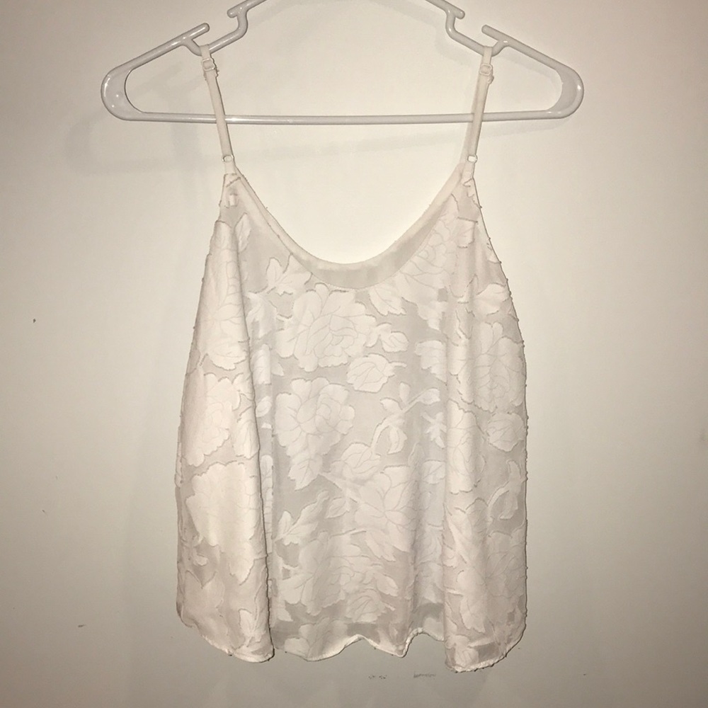 Small White Floral Tank