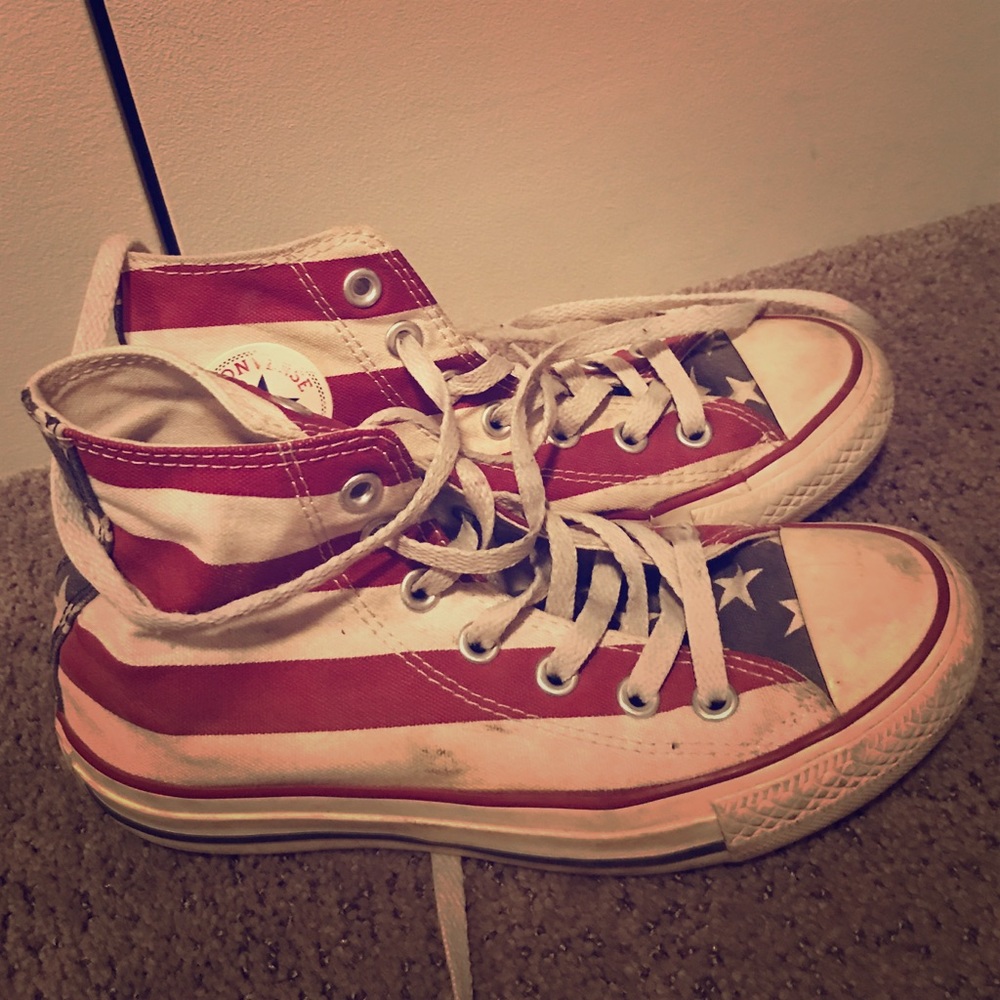 Vintage American flag print Converse sneakers
