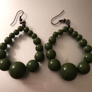 olive green bead earrings!