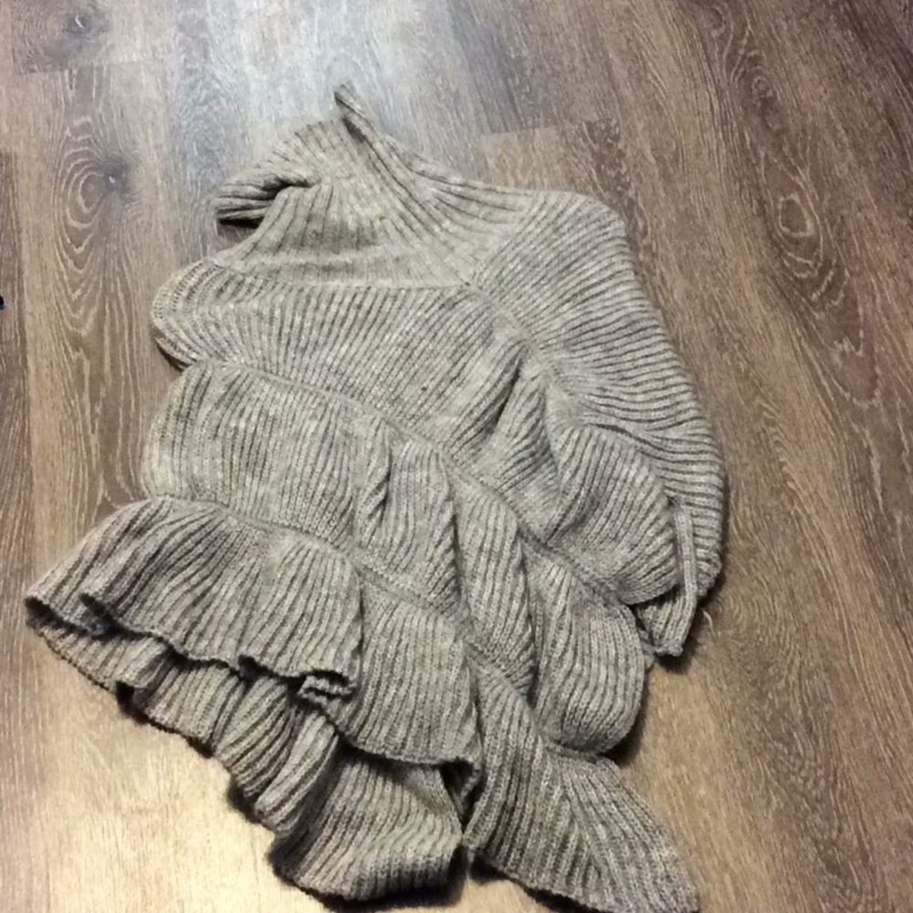 Heather Grey Sweater Poncho.