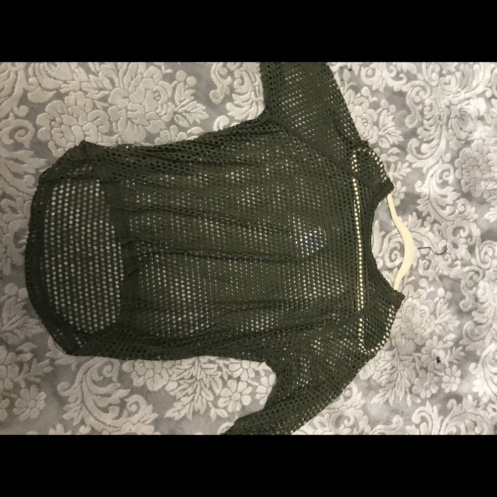 Olive green netted top