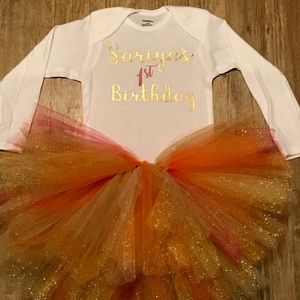 CUSTOMIZED 1st Birthday Onesie and Tutu COMBO