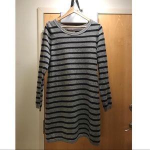 Banana Republic XL grey striped sweater dress