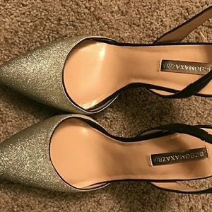 Ladies silver sparkle high heels NWOT