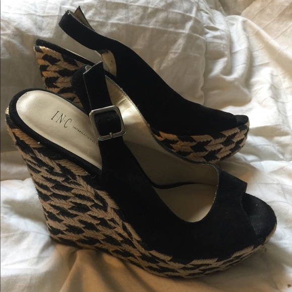 INC International Concepts Shoes - Inc international Black & cream wedges super sexy