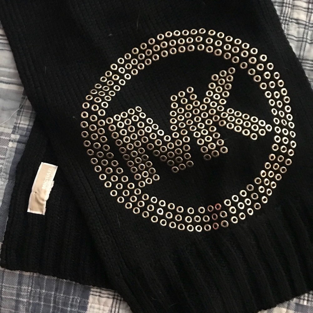 Michael Kors Black & gold logo scarf