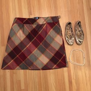 20W // Talbots plaid wool skirt