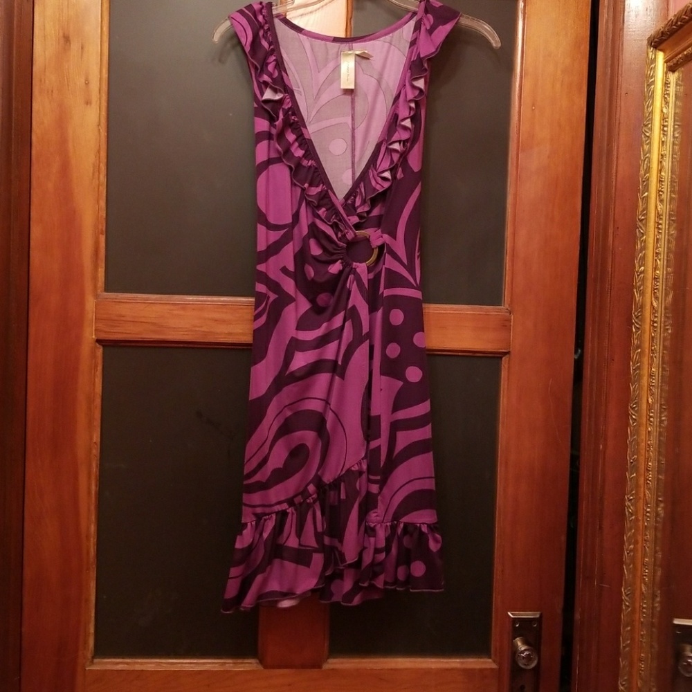 Johnny Martin Dress M ruffles side wrap