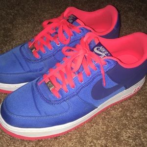 Blue and pink Air Force 1’s