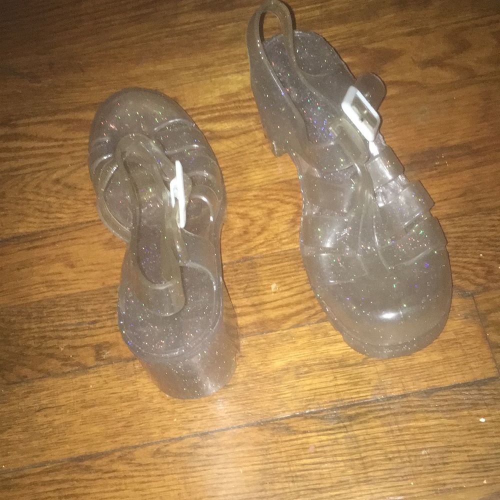 American Apparel jelly sandals with heel