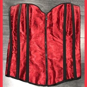 Red zip up Corset