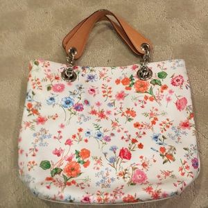 Flowered Leather Handbag