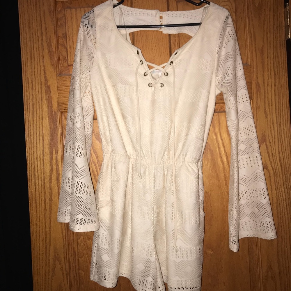 Long Sleeve Mesh Romper
