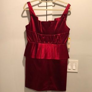 Alice & Olivia red satin cocktail dress size L