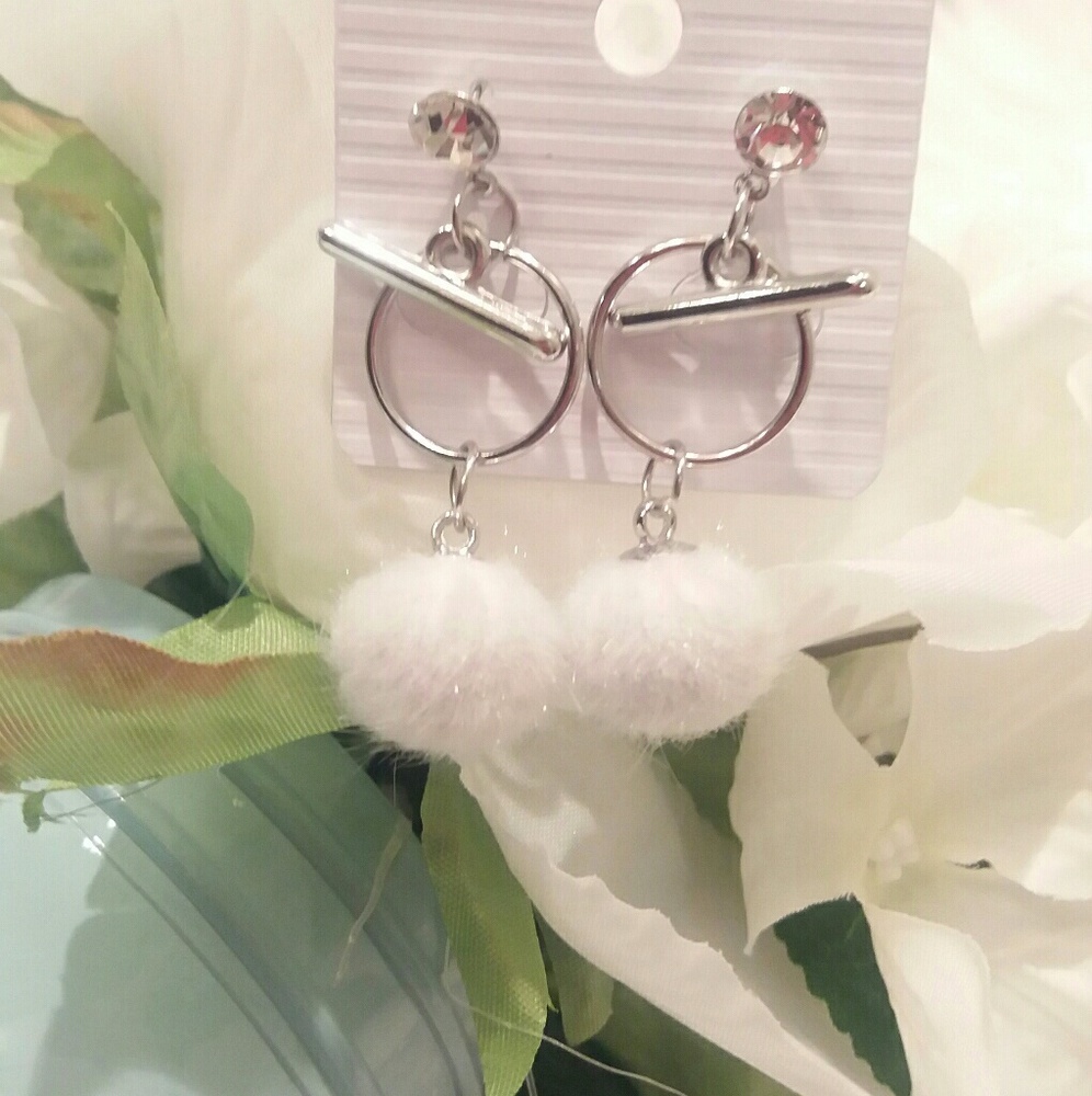 Snow Ball Drop Earrings
