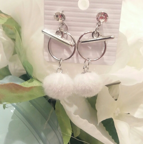 Snow Ball Drop Earrings - Picture 1 of 2