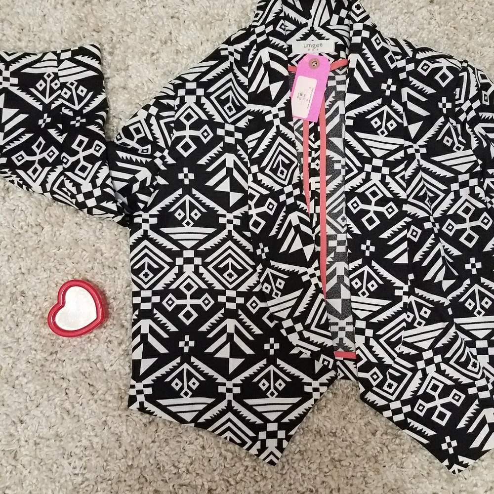 Tribal crop blazer jacket