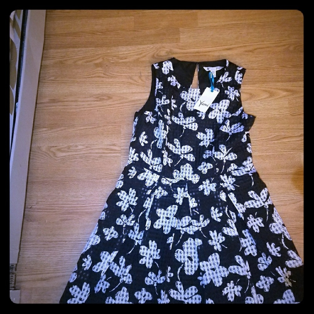 European black floral dress
