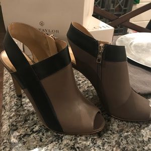 Ann Taylor - “Cara” Cross-cross Peeptoe Leather