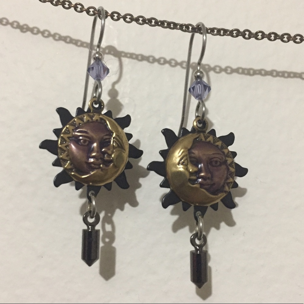 Sun and moon earrings