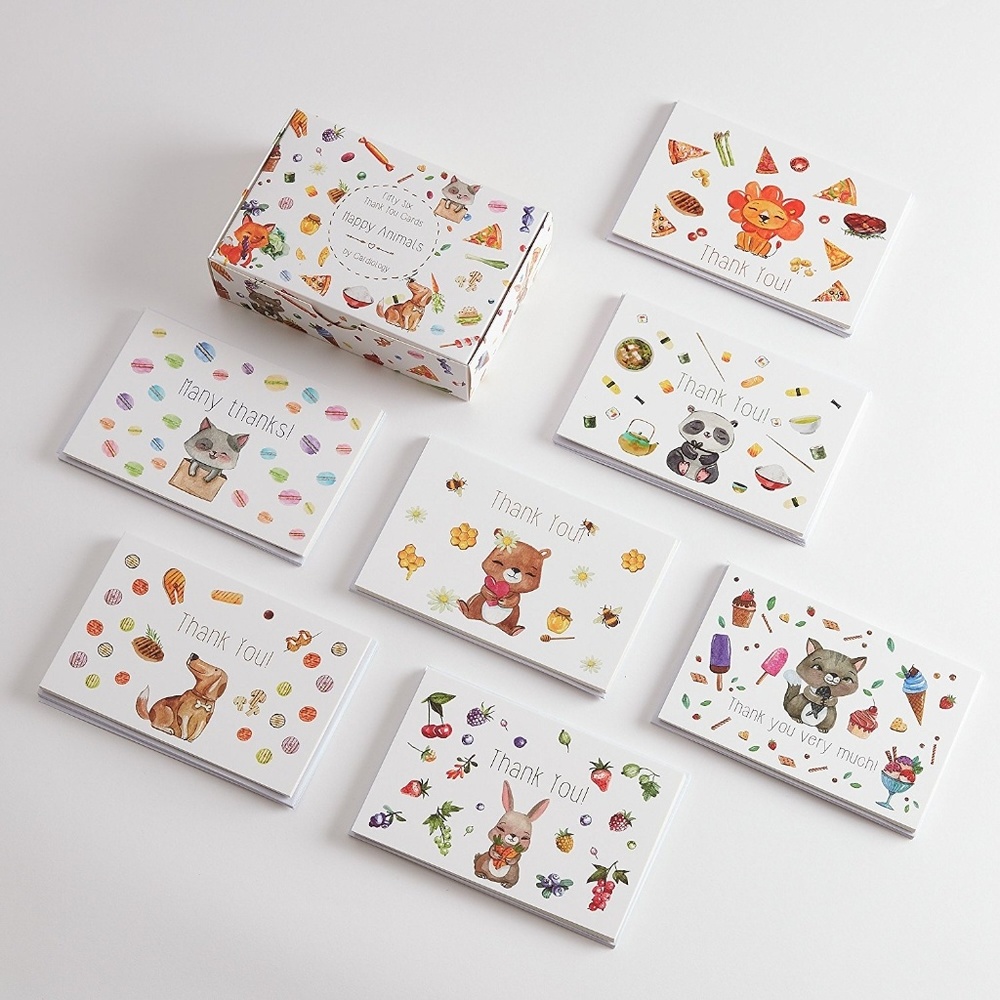 56 Thank You Sleek & Minimalist Postcards