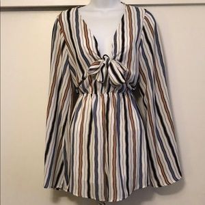 Audrey 3+1 Striped Romper - NWT