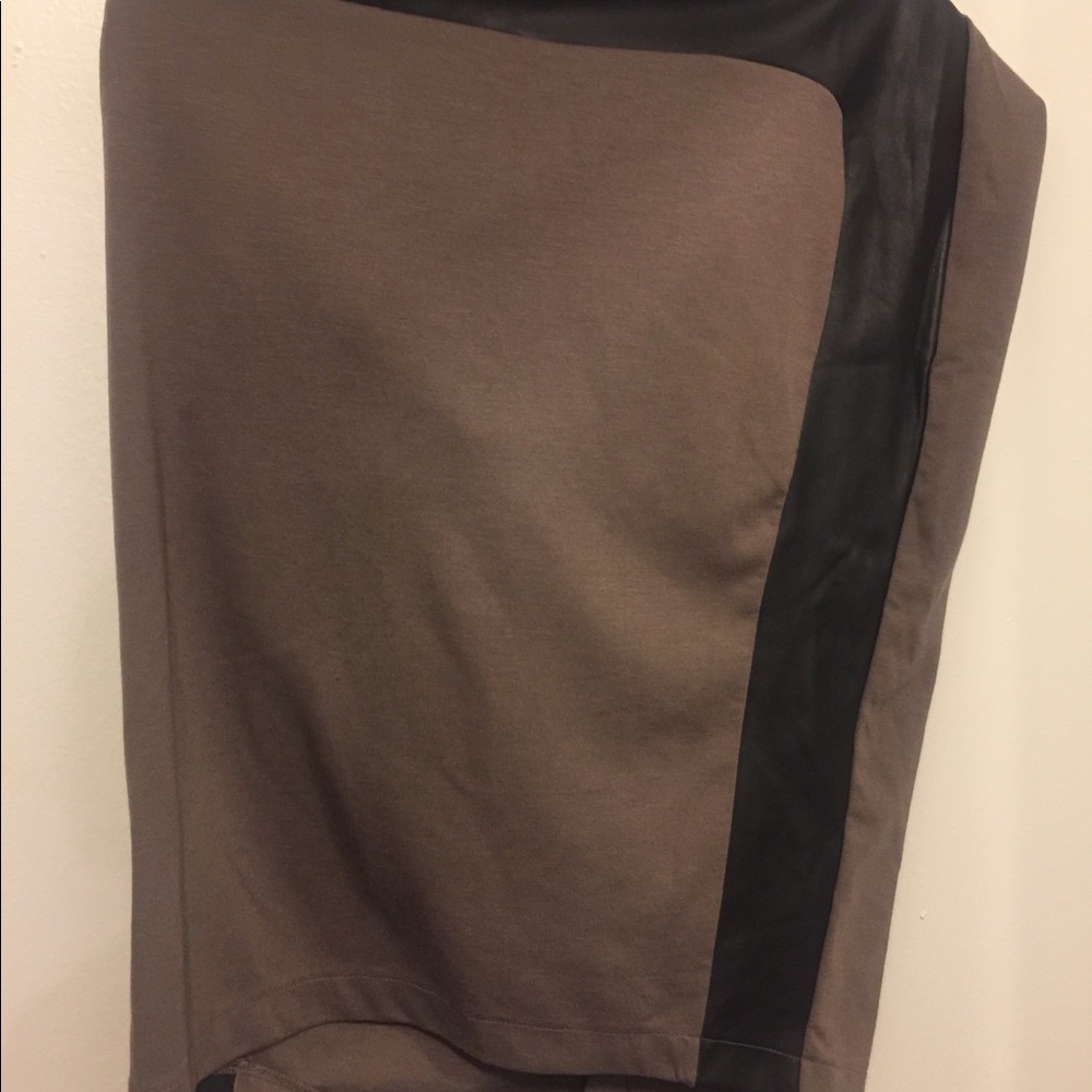 Mossimo (high/low) leather trim skirt.