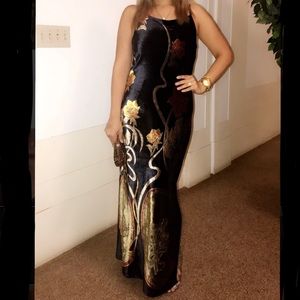 Velour spaghetti strap dress