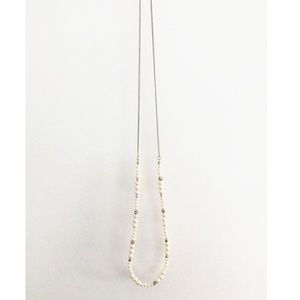 J.Crew long costume diamond pearl necklace