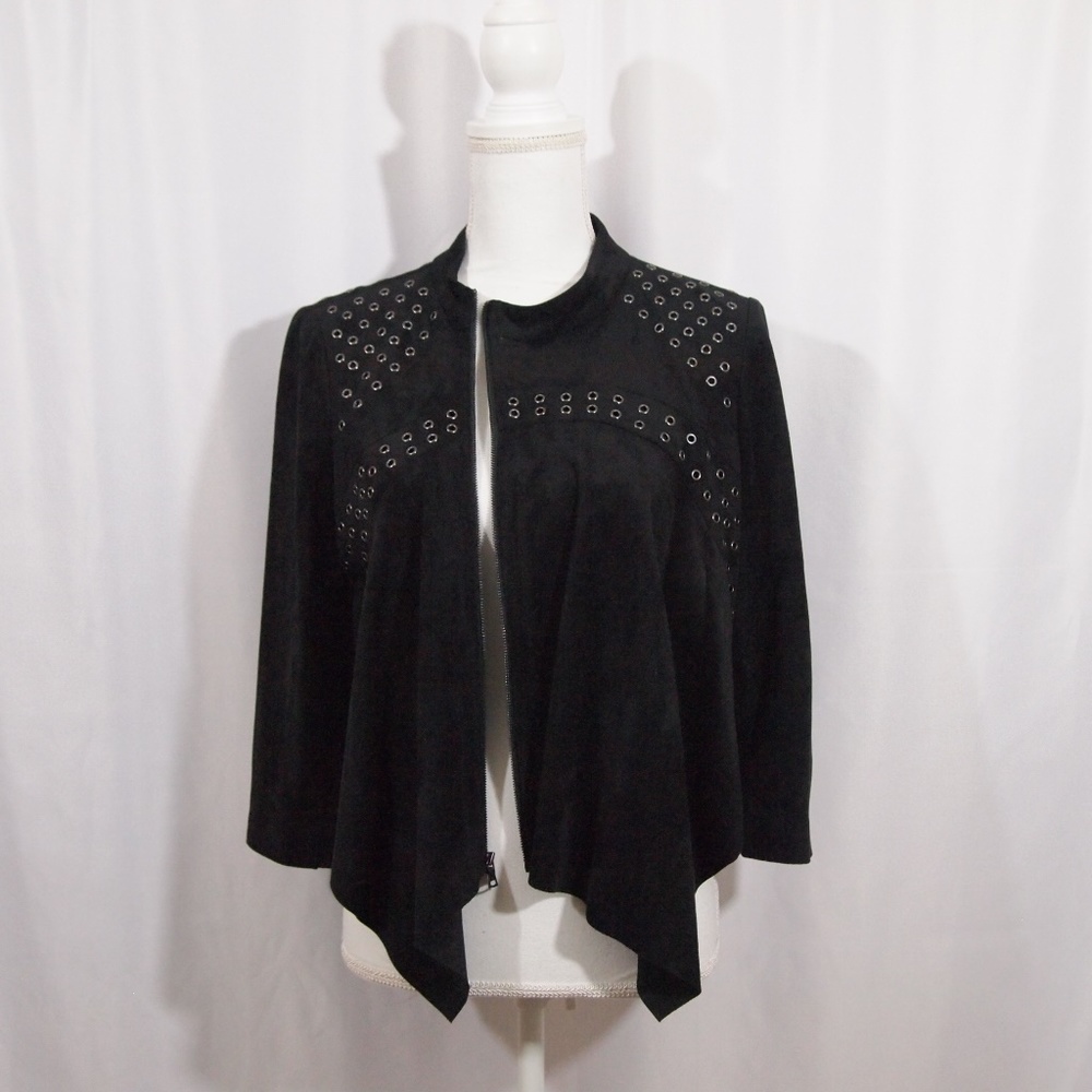 BCBG black Suede Gromet Jacket