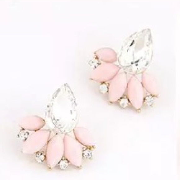 Jewelry - Pink Rhinestone Earrings