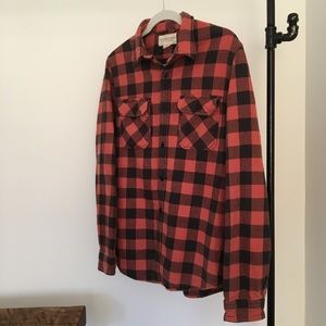 Woven red and black flannel shirt- mens