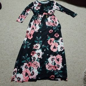 Black floral maxi from LBDUK little black dress uk