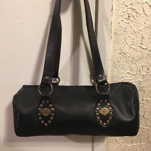 Black Leather Harley Davidson Purse