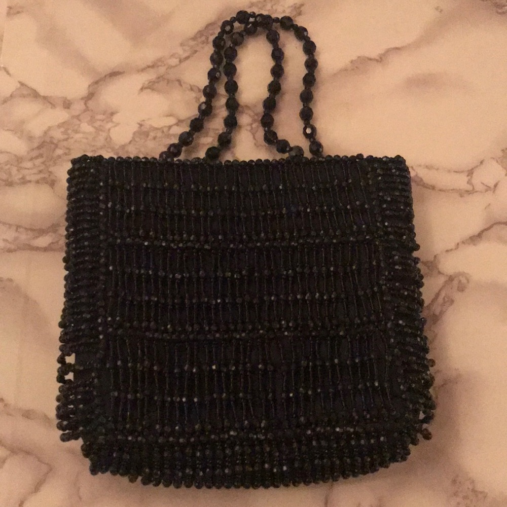 beaded black bag