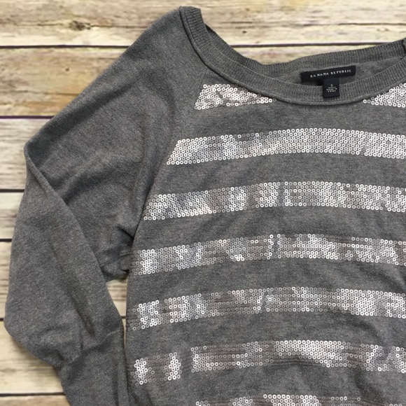 Banana Republic Sequin Stripe Sweater - Size Small - Picture 3 of 8