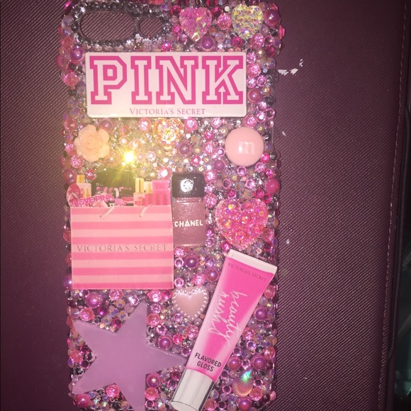 Accessories - 3D PINK Bling iPhone 7 Plus Cabochon Hard Case