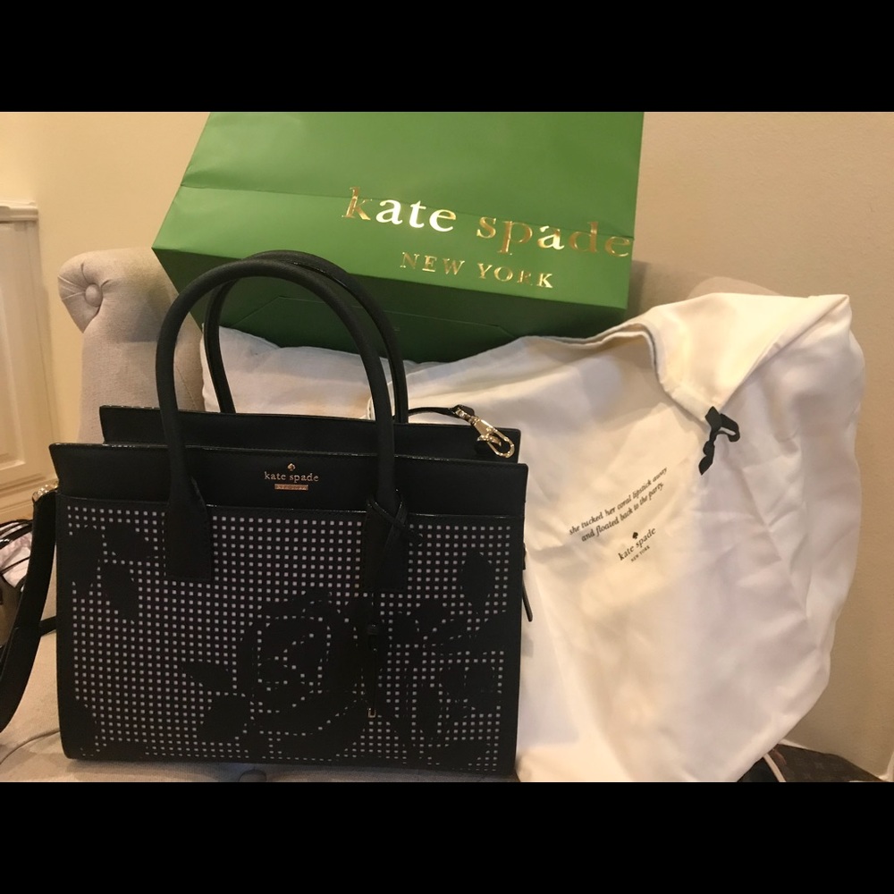 Kate Spade Perforated Satchel Bag w/strap