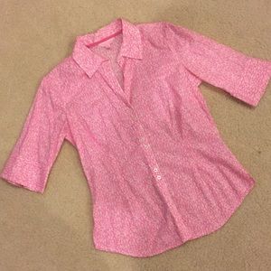 Lilly Pulitzer Cropped Sleeve Button Up
