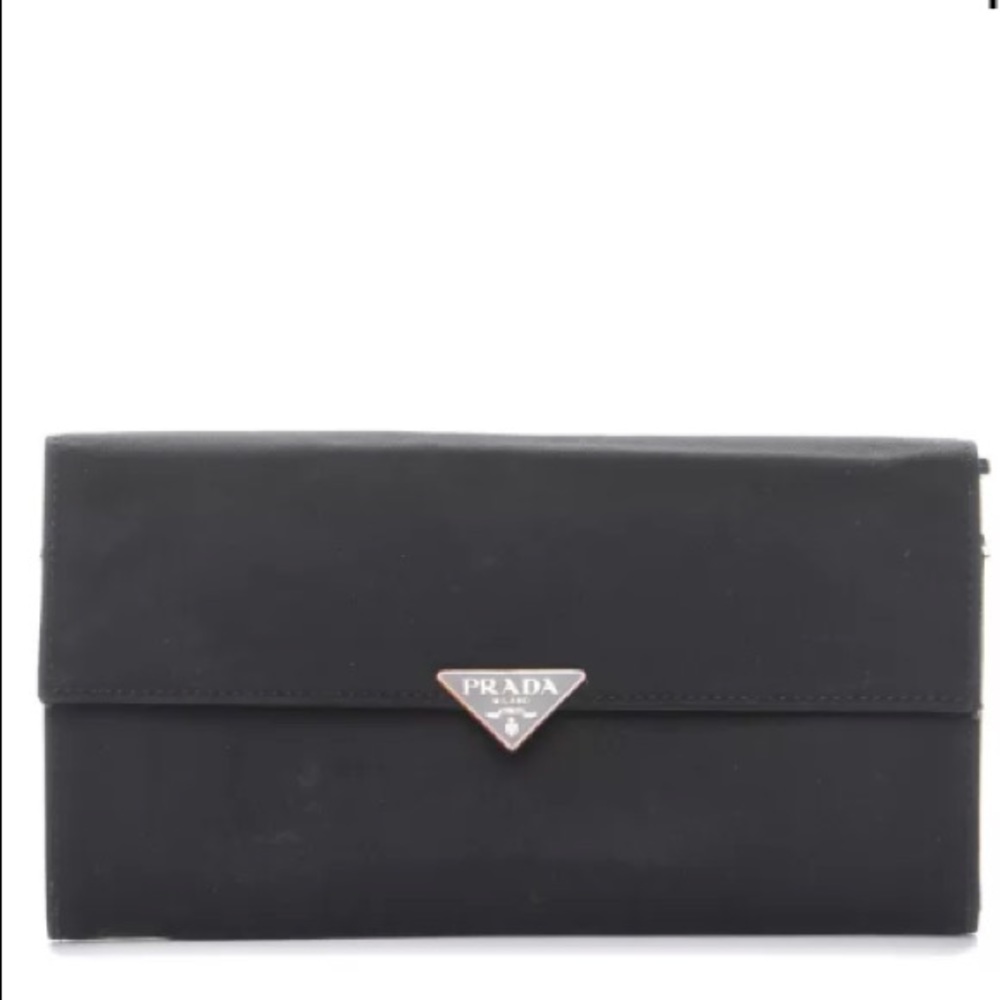 PRADA Tessuto Nylon Wallet Black - Picture 1 of 8
