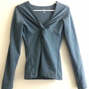 PrAna Twist Front Long Sleeve Stretchy Yoga Shirt